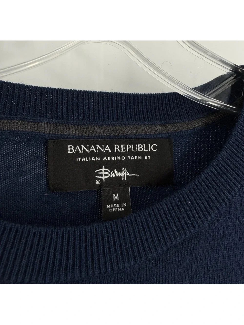 Banana Republic Merino Wool Sweater Mens Size Medium Navy Blue Lightweight